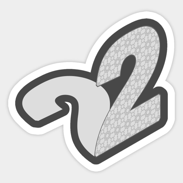 Isometric Number, Number Two Sticker by PoshGeometry